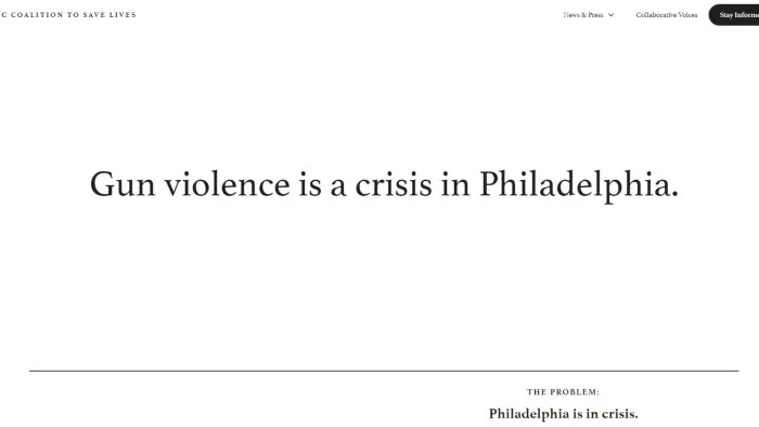 Civic Coalition of Philadelphia Website Landing Page